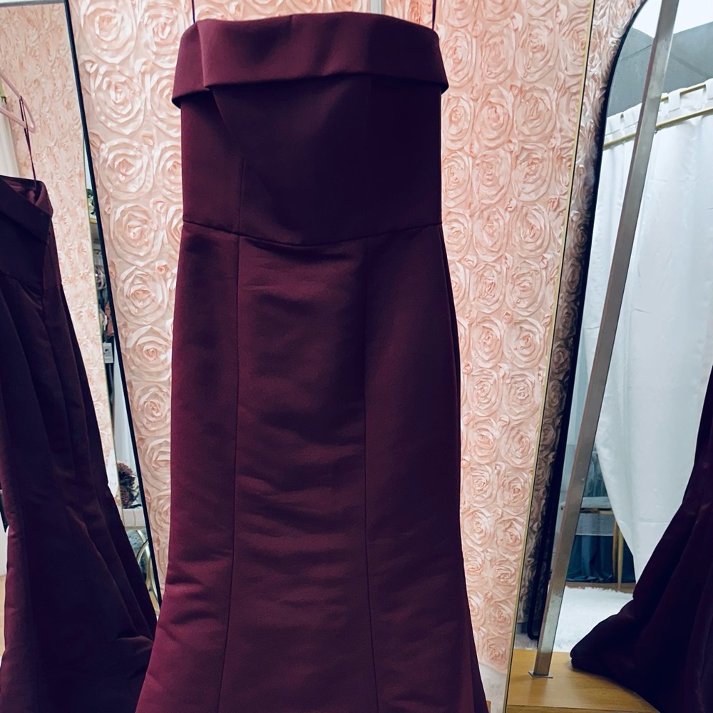 Amsale Elegant Burgundy Gown